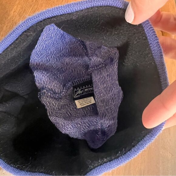 VTG Nordic Fair Isle Wool Tassel Beanie Purple Knit Ski Hat Winter Y2K Aesthetic - Picture 6 of 7